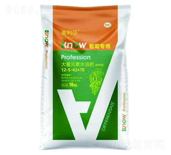 葡萄專用高鉀型大量元素水溶肥12-5-42+TE-美利莎-中德益農(nóng)